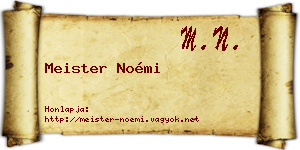 Meister Noémi névjegykártya
